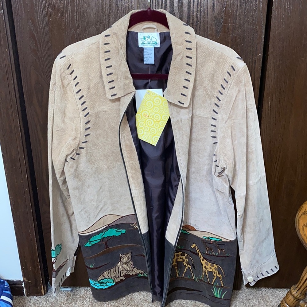 The Quacker Factory Brand Tan Animal Jacket